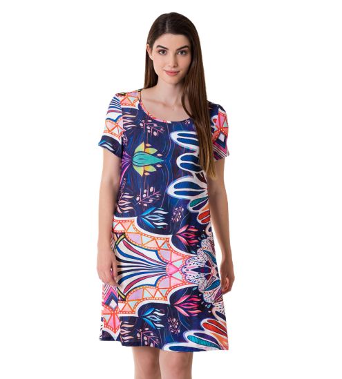 Robe de plage à manches courtes Bleu