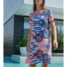 Robe de plage à manches courtes Bleu