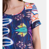 Robe de plage à manches courtes Bleu