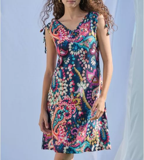 Robe de plage sans manches Bleu