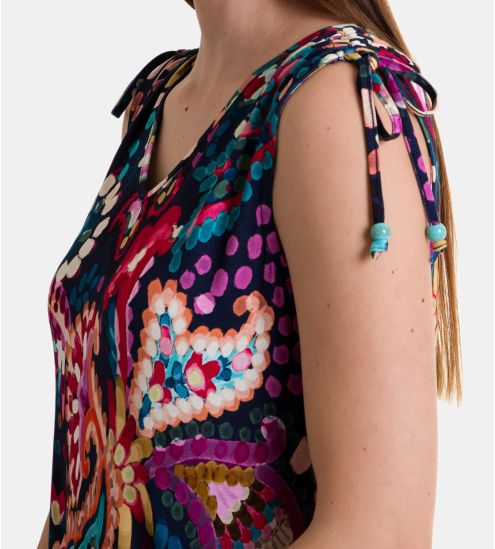 Robe de plage sans manches Bleu