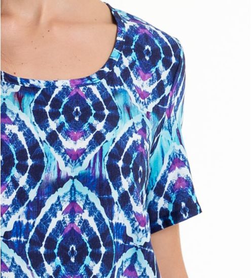 Robe de plage à manches courtes Bleu