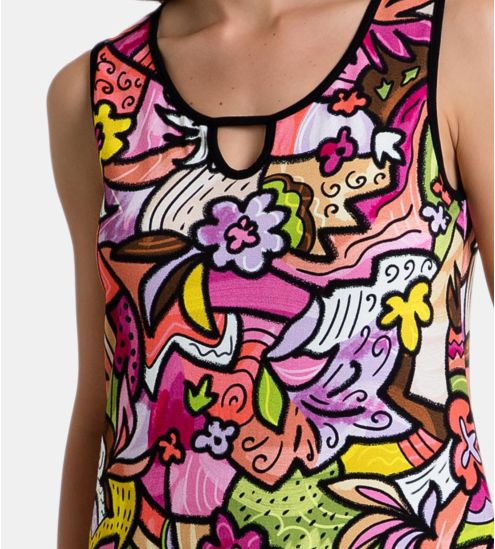 Robe de plage sans manches Corail Rouge