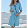 Peignoir pour femme à manches 3/4 Couleur D'huile Bleu