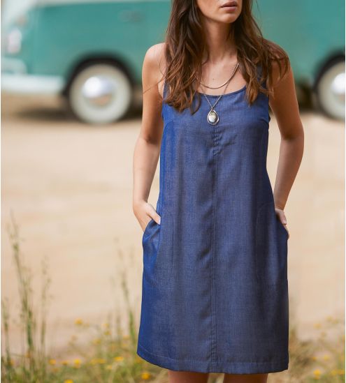 Robe sans manches Bleu Jean