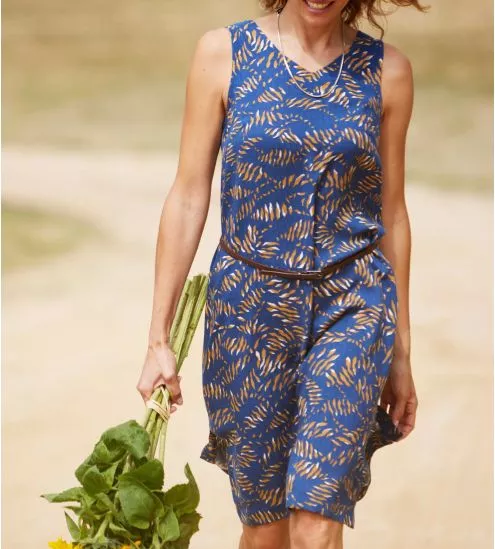 Robe sans manches Bleu Marine