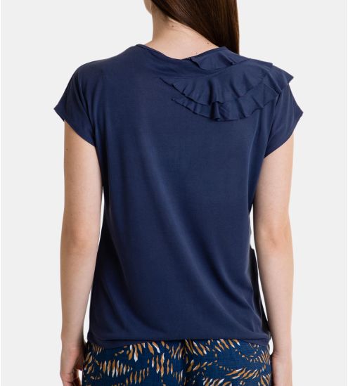 T-shirt à manches courtes pour femme Bleu Marine