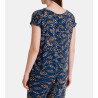 Top à manches courtes pour femme Bleu Marine