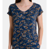 Top à manches courtes pour femme Bleu Marine
