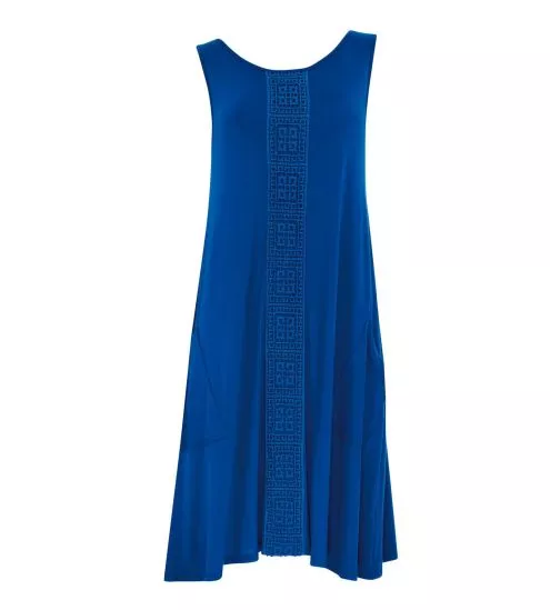 Robe sans manches avec macramé Bleu