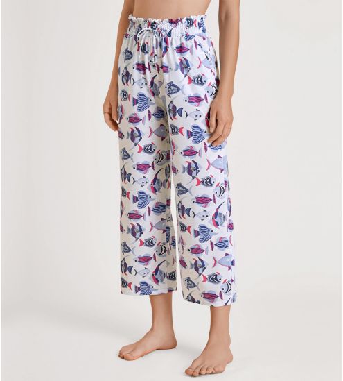 7/8 Star White Wide Pants