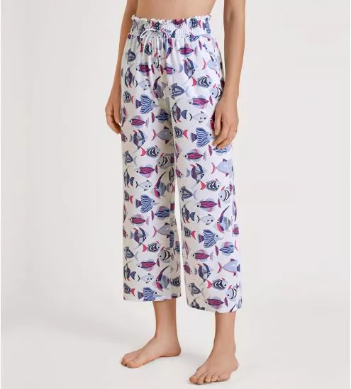 Pantalon large 7/8 Star White