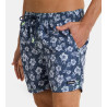 Short de bain fleuri pour homme Bleu Marine