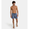 Short de bain fleuri pour homme Bleu Marine