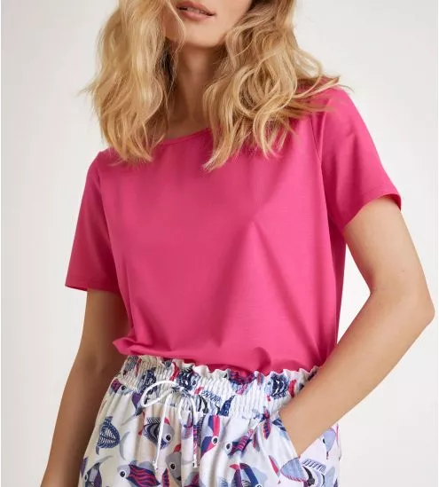 T-shirt à manches courtes pour femme Pink Flash