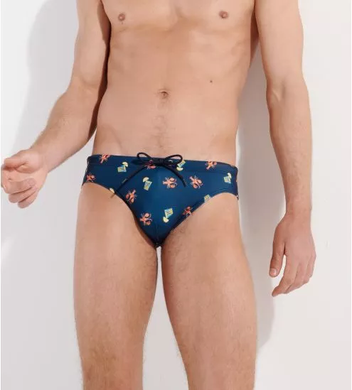 Slip de bain mini Beach Club Navy Print