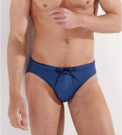 Slip de bain mini Morny Navy Print