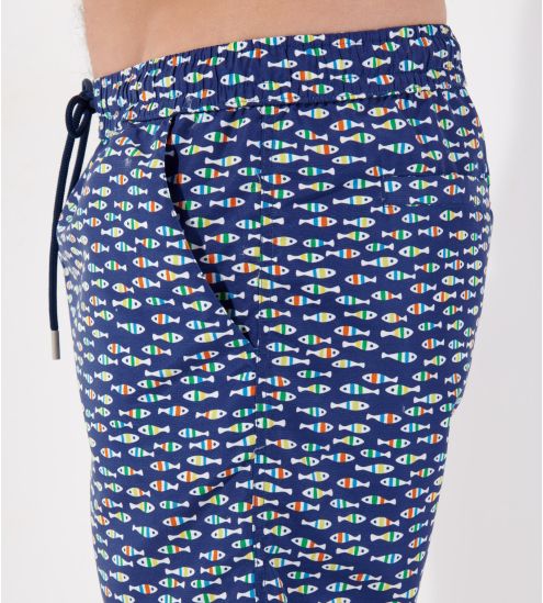 Short de plage Trouville Navy Print
