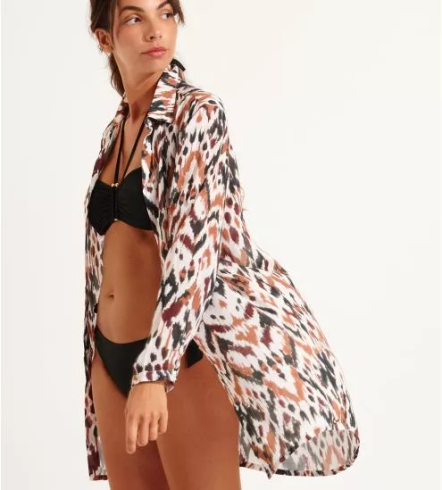 Chemise de plage Nolie Voilbangka Chocolat