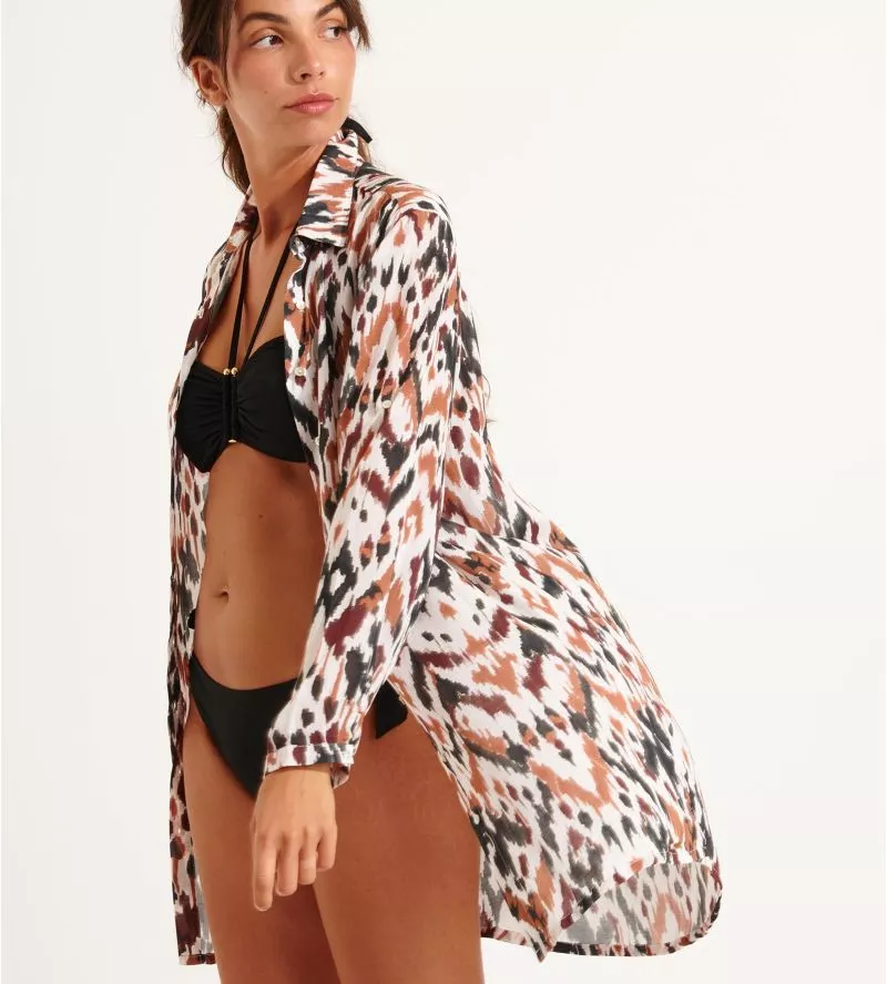 Chemise de plage Nolie Voilbangka Chocolat