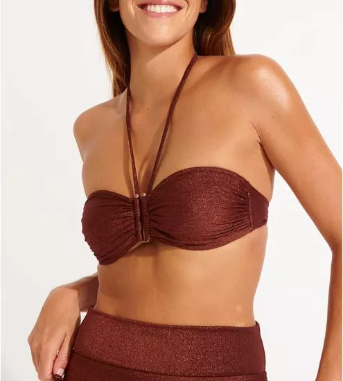 Haut de maillot de bain bandeau Fedya Adaman Acajou