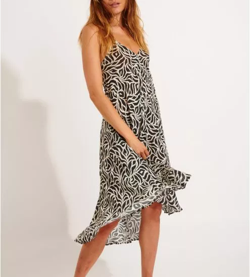 Robe de plage Ohara Zebravoil Noir