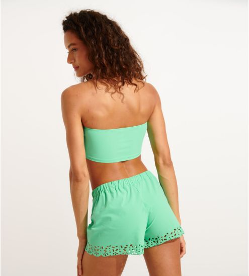 Short de plage femme Meow Huawei Vert