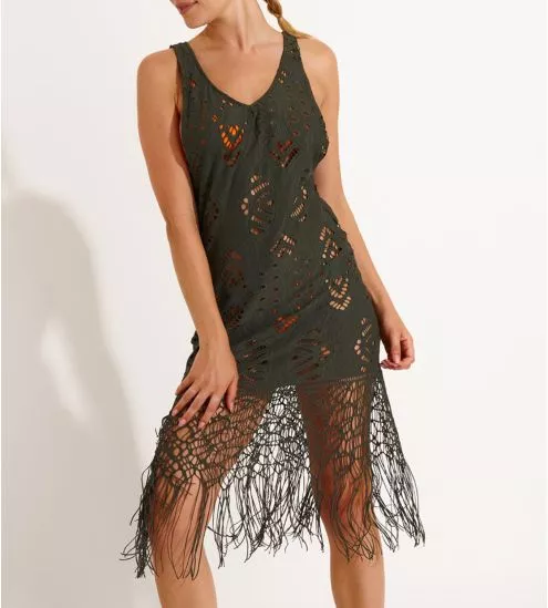 Robe de plage crochet Kinara Somerand Kaki