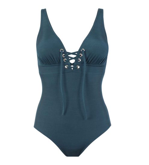Maillot de bain 1 pièce lacé Allure 18 Marine