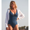 Maillot de bain 1 pièce lacé Allure 18 Marine