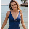 Maillot de bain 1 pièce lacé Allure 18 Marine
