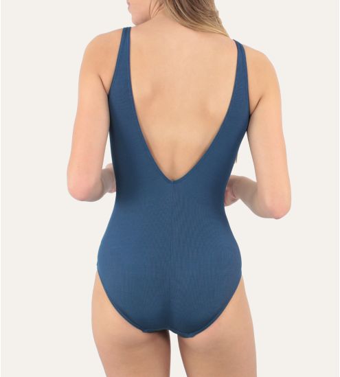 Maillot de bain 1 pièce lacé Allure 18 Marine