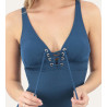 Maillot de bain 1 pièce lacé Allure 18 Marine