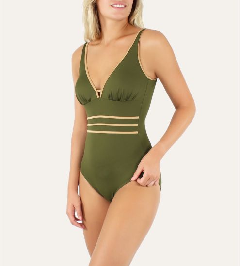 Maillot de bain une piece femme Kaki Venezia