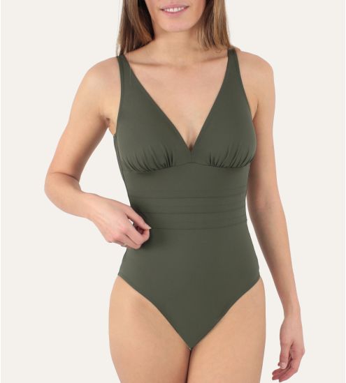 Maillot de bain une piece kaki Addict