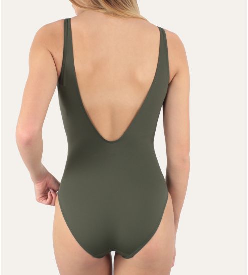 Maillot de bain une piece kaki Addict