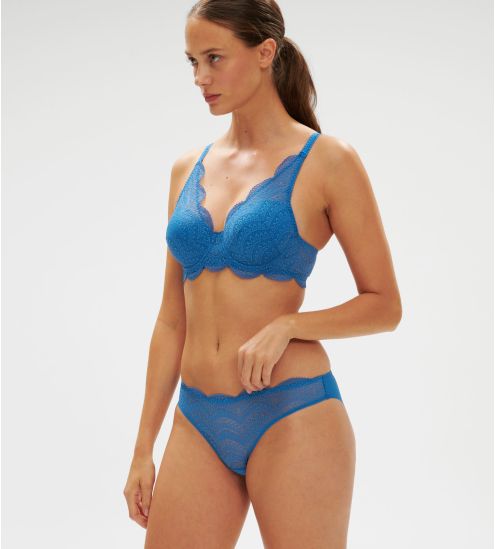 Soutien-gorge décolleté carré en spacer 3D KARMA Bleu Myosotis