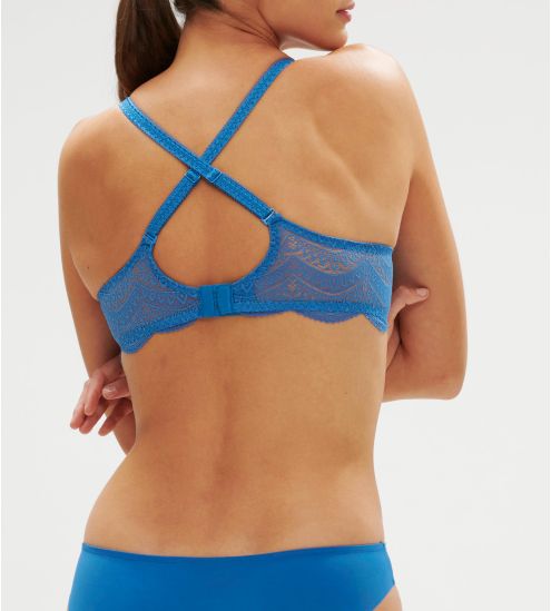 Soutien-gorge décolleté carré en spacer 3D KARMA Bleu Myosotis