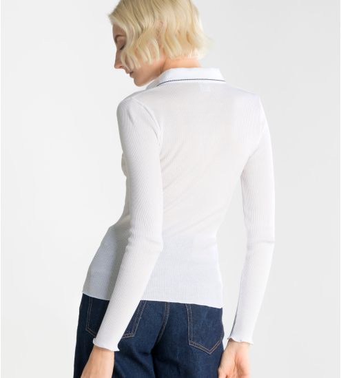 GILET ML COL CHEMISIER 010 Blanc BLANC