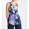 Top en viscose tissée effet lin