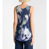 Top en viscose tissée effet lin