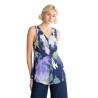 Top en viscose tissée effet lin