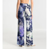 Pantalon en viscose effet lin imprimé