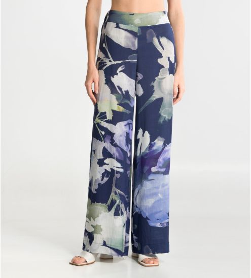 Printed LIN LIN viscose pants