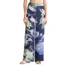 Pantalon en viscose effet lin imprimé
