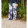 Pantalon en viscose effet lin imprimé