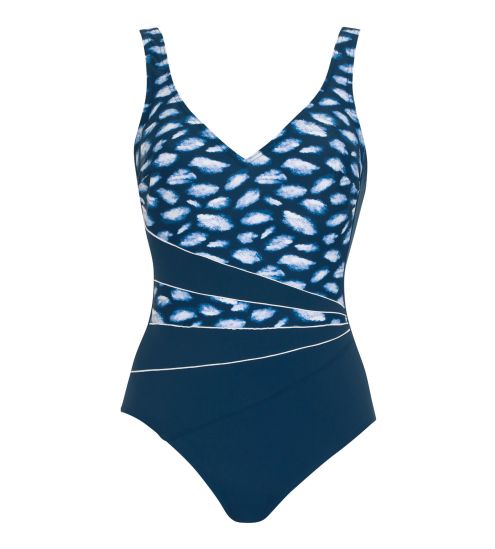 Maillot de bain une pièce femme imprimé Bleu Marine