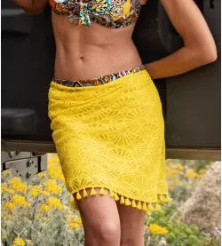 Paréo jaune La Muse en dentelle