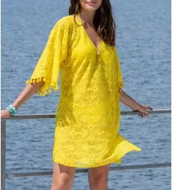 Tunique jaune La Muse en dentelle