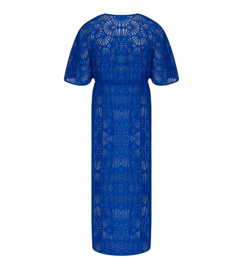 Kimono bleu La Muse en dentelle Cobalt